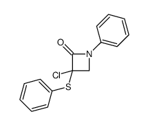 3-chloro-1-phenyl-3-phenylsulfanylazetidin-2-one Structure