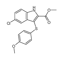 methyl 3-[(4-methoxyphenyl)thio]-5-chloro-1H-indole-2-carboxylate结构式