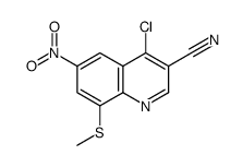 4-氯-8-(甲基硫代)-6-硝基-3-喹啉甲腈结构式