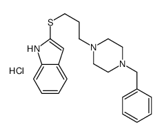 2-[[3-[4-(benzyl)-1-piperazinyl]propyl]thio]-1H-indole monohydrochloride Structure