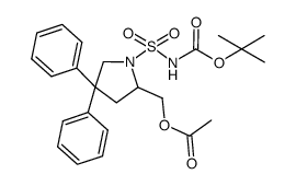 (1-(N-(tert-butoxycarbonyl)sulfamoyl)-4,4-diphenylpyrrolidin-2-yl)methyl acetate Structure