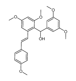 (E)-[2,4-dimethoxy-6-(4-methoxystyryl)phenyl]-(3,5-dimethoxyphenyl)methanol Structure