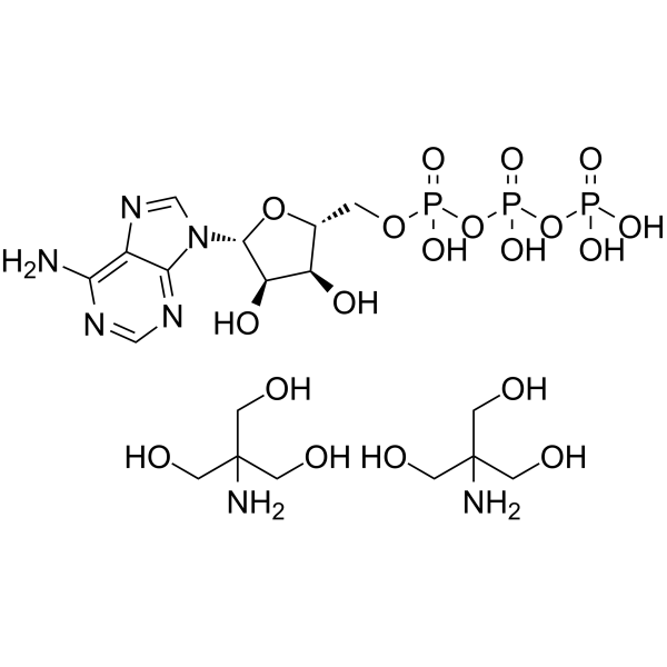腺苷5'-三磷酸酯二(三羟甲基胺)盐二水合物结构式