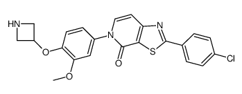 5-(4-(氮杂啶-3-基氧基)-3-甲氧基苯基)-2-(4-氯苯基)噻唑并[5,4-c]吡啶-4(5H)-酮结构式