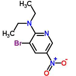 3-溴-N,N-二乙基-5-硝基吡啶-2-胺结构式