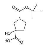 3-hydroxy-1-[(2-methylpropan-2-yl)oxycarbonyl]pyrrolidine-3-carboxylic acid Structure