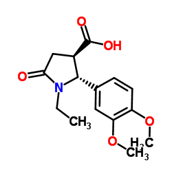 (2R,3R)-2-(3,4-DIMETHOXY-PHENYL)-1-ETHYL-5-OXO-PYRROLIDINE-3-CARBOXYLIC ACID结构式