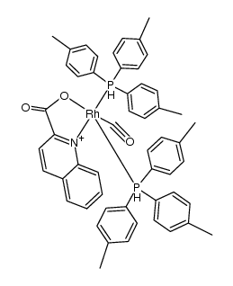 (2-quinaldinate)(carbonyl)(P(4-CH3-C5H4)3)2rhodium(I)结构式