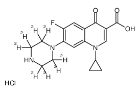 环丙沙星-d8盐酸盐 水合物结构式