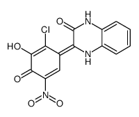 3-(2-chloro-3-hydroxy-5-nitro-4-oxocyclohexa-2,5-dien-1-ylidene)-1,4-dihydroquinoxalin-2-one结构式