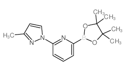 2-(3-甲基-1H-吡唑-1-基)-6-(4,4,5,5-四甲基-1,3,2-二噁硼烷-2-基)吡啶结构式