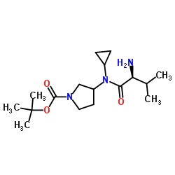 2-Methyl-2-propanyl 3-[cyclopropyl(L-valyl)amino]-1-pyrrolidinecarboxylate Structure