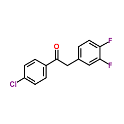 1-(4-氯苯基)-2-(3,4-二氟苯基)乙酮结构式