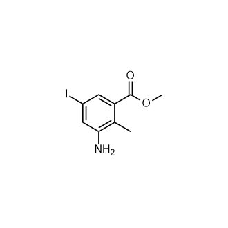 3-氨基-5-碘-2-甲基苯甲酸甲酯结构式
