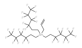 烯丙基三(3,3,4,4,5,5,6,6,6-九氟己基)锡烷结构式