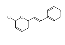 (E)-4-methyl-6-styryl-5,6-dihydro-2H-pyran-2-ol结构式