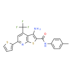 3-amino-N-(4-methylphenyl)-6-(2-thienyl)-4-(trifluoromethyl)thieno[2,3-b]pyridine-2-carboxamide Structure