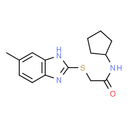 N-cyclopentyl-2-[(6-methyl-1H-benzimidazol-2-yl)sulfanyl]acetamide结构式