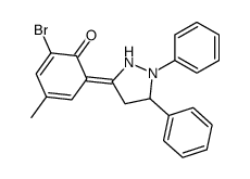 2-bromo-6-(1,5-diphenylpyrazolidin-3-ylidene)-4-methylcyclohexa-2,4-dien-1-one结构式