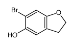 6-Bromo-2,3-dihydro-1-benzofuran-5-ol结构式