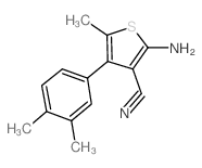 2-氨基-4-(3,4-二甲基苯基)-5-甲基噻吩-3-甲腈结构式