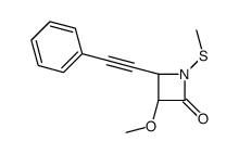 (3R,4S)-3-methoxy-1-methylsulfanyl-4-(2-phenylethynyl)azetidin-2-one结构式