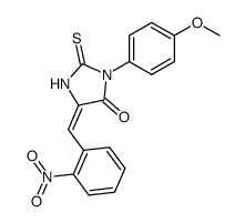 3-(4-Methoxy-phenyl)-5-[1-(2-nitro-phenyl)-meth-(E)-ylidene]-2-thioxo-imidazolidin-4-one Structure