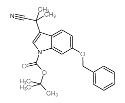 3-(1-氰基-1-甲基乙基)-6-(苯基甲氧基)-1H-吲哚-1-羧酸-1,1-二甲基乙酯结构式