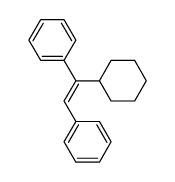 (E)-(1-cyclohexylethene-1,2-diyl)dibenzene结构式