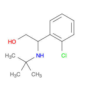 (2-氯苯基)-1-叔丁基氨基-2-乙醇结构式