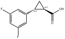 03 反式-2-(35-二氟苯基)环丙烷-1-羧酸结构式