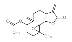 Oxireno[9,10]cyclodeca[1,2-b]furan-9(1aH)-one,4-(acetyloxy)decahydro-1a-methyl-5,8-bis(methylene)-,[1aR-(1aR*,4R*,7aS*,10aS*,10bR*)]- (9CI) Structure