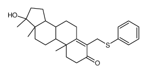 17beta-hydroxy-17-methyl-4-[(phenylthio)methyl]androst-4-ene-3-one structure