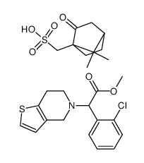 (+)-(2-chlorophenyl)-(6,7-dihydro-4H-thieno[3,2-c]pyridin-5-yl)acetic acid methyl ester (-)-camphorsulfonic acid salt Structure