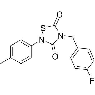 4-[(4-氟苯基)甲基]-2-(4-甲基苯基)-1,2,4-噻二唑烷-3,5-二酮结构式