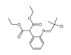 2-{2-[2-Chloro-2-methyl-prop-(E)-ylideneamino]-phenyl}-malonic acid diethyl ester结构式