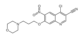 4-chloro-7-(3-morpholin-4-ylpropoxy)-6-nitroquinoline-3-carbonitrile Structure