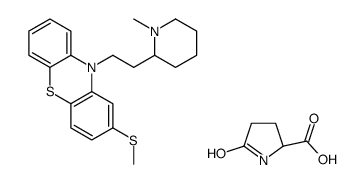 5-oxo-L-proline, compound with 10-[2-(1-methyl-2-piperidyl)ethyl]-2-(methylthio)-10H-phenothiazine (1:1) Structure