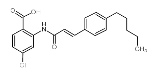 2-(对戊基桂皮酰基)胺-4-氯代苯甲酸结构式