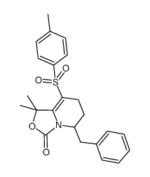 5-benzyl-1,1-dimethyl-8-(p-toluenesulfonyl)-1,5,6,7-tetrahydrooxazolo[3,4-a]pyridin-3-one结构式
