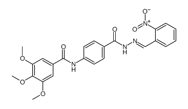 3,4,5-trimethoxy-N-[4-[[(E)-(2-nitrophenyl)methylideneamino]carbamoyl]phenyl]benzamide结构式