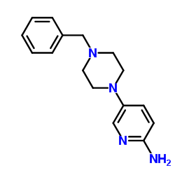 5-(4-苄基哌嗪-1-基)吡啶-2-胺结构式