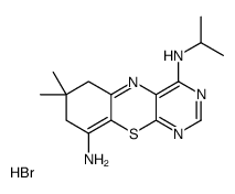 7,7-dimethyl-4-N-propan-2-yl-6,8-dihydropyrimido[4,5-b][1,4]benzothiazine-4,9-diamine,hydrobromide结构式