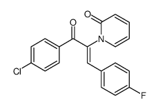 1-[3-(4-chlorophenyl)-1-(4-fluorophenyl)-3-oxoprop-1-en-2-yl]pyridin-2-one结构式