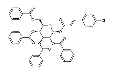 2,3,4,6-tetra-O-benzoyl-1-O-(4-chlorocinnamoyl)-β-D-glucopyranose Structure