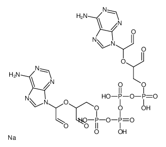 [[2-[1-(6-aminopurin-9-yl)-2-oxoethoxy]-3-oxopropoxy]-hydroxyphosphoryl] [[[2-[1-(6-aminopurin-9-yl)-2-oxoethoxy]-3-oxopropoxy]-hydroxyphosphoryl]oxy-hydroxyphosphoryl] hydrogen phosphate,sodium Structure