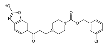 (3-chlorophenyl)methyl 4-[3-oxo-3-(2-oxo-3H-1,3-benzoxazol-6-yl)propyl]piperazine-1-carboxylate Structure