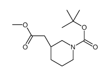 (S)-3-(2-甲氧基-2-氧代乙基)哌啶-1-羧酸叔丁酯结构式