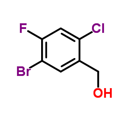 (5-溴-2-氯-4-氟苯基)甲醇结构式