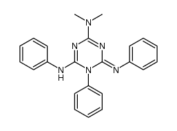 4-dimethylamino-6-phenylamino-2-phenylimino-1-phenyl-1,2-dihydro-1,3,5-triazine结构式